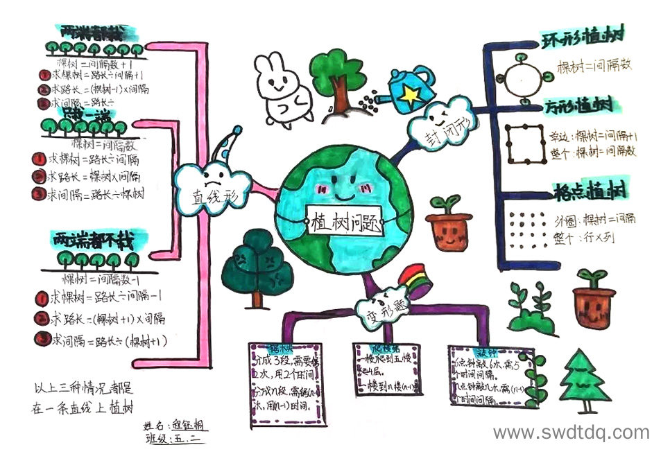 《植树问题》知识点归纳思维导图-第1张