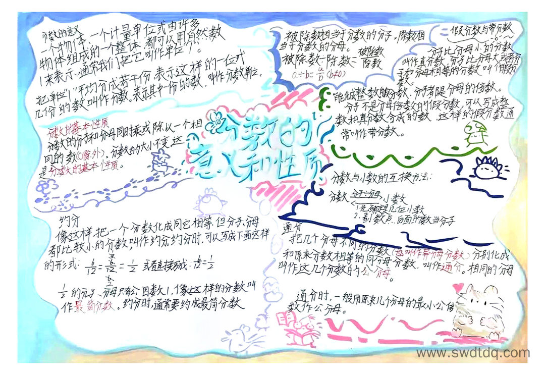 分数的意义与性质知识结构图思维导图-第7张